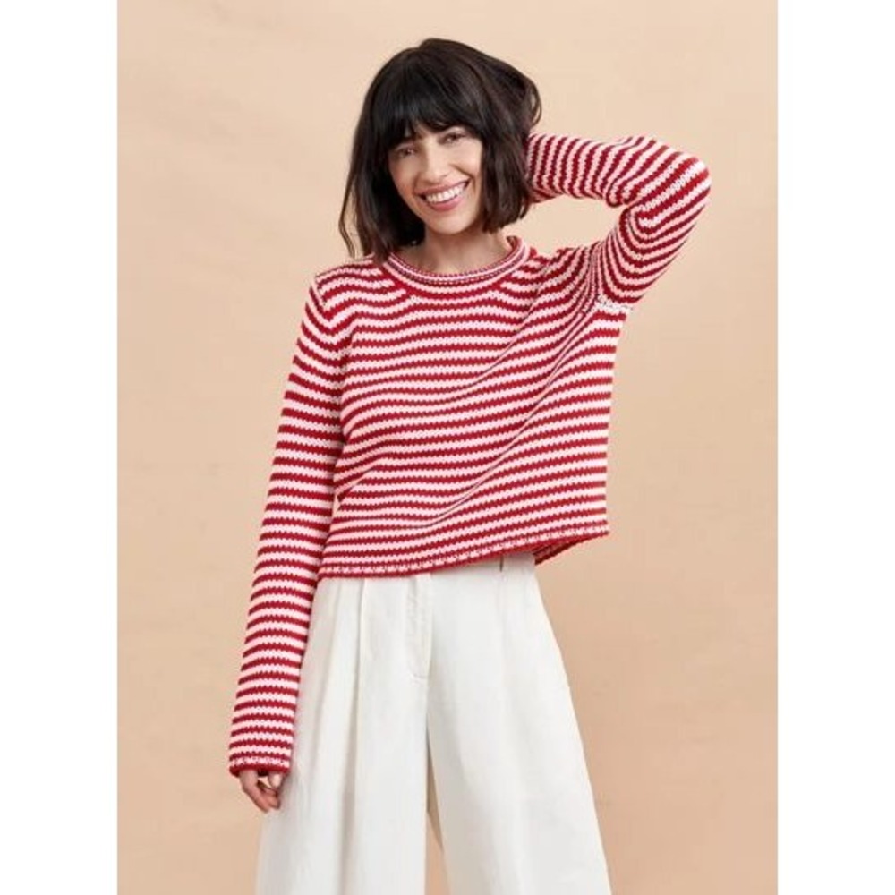 La Ligne Mini Marina Fine Stripe Sweater Red XL New With Tags - Picture 1 of 4